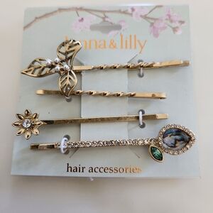 Lonna & lilly Gold Tone 4pc Hair Accessories with Crystal and Imitation Pearls